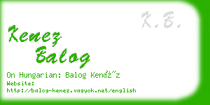 kenez balog business card